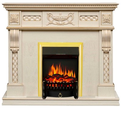Каминокомплект Royal Flame Corsica - Слоновая кость с патиной с очагом Fobos FX Brass