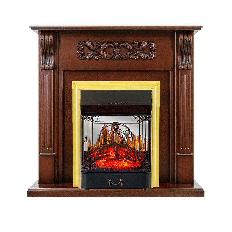 Каминокомплект Royal Flame Venice - Махагон коричневый антик с очагом Majestic FX M Brass
