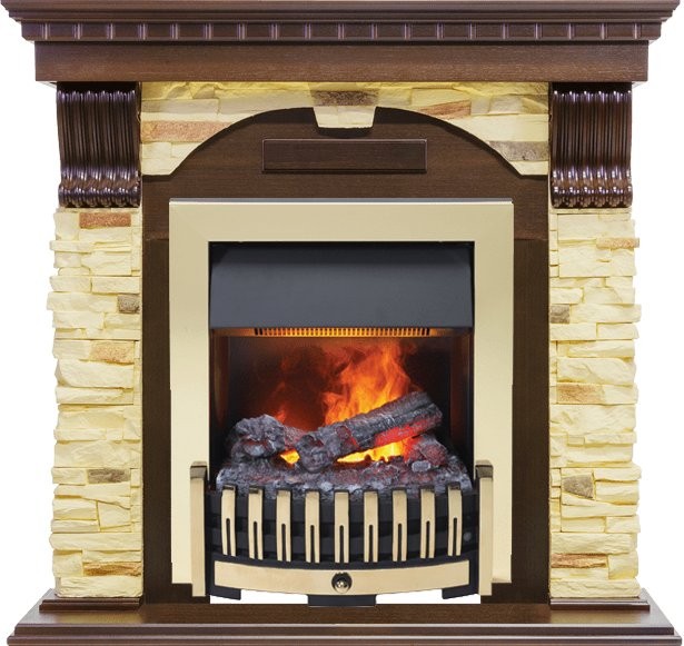 Каминокомплект Dimplex Dublin угловой - Темный дуб / Сланец с очагом Danville Brass FB2