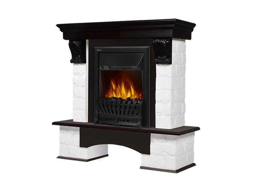 Electrolux Forte Classic камень белый, шпон венге с очагом Aspen Black