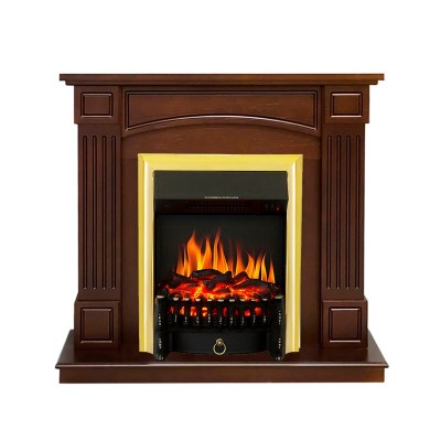 Каминокомплект Royal Flame Boston - Темный дуб (Высота 925см) с очагом Fobos FX Brass