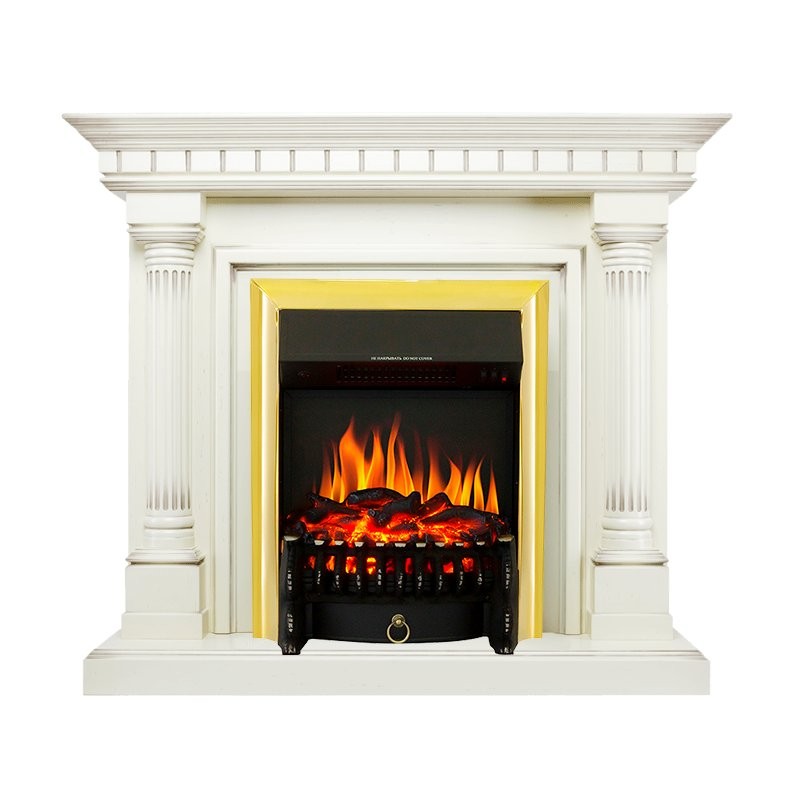 Каминокомплект Royal Flame Dallas - Слоновая кость с патиной с очагом Fobos FX Brass