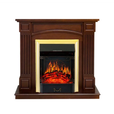 Каминокомплект Royal Flame Boston - Темный дуб (Высота 925см) с очагом Majestic FX Brass